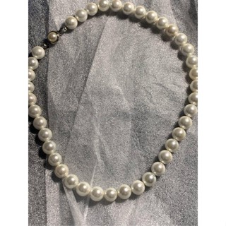 1440南洋珍珠貝珠貝寶珠 珍珠貝硨磲 貝珠項鍊10mm白玫瑰 白色珍珠貝項鍊 貝殼珍珠項鍊
