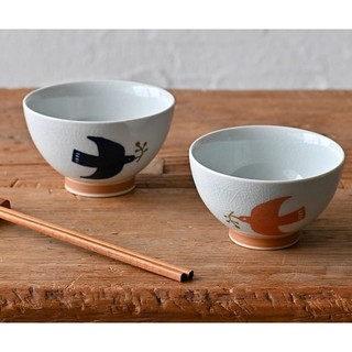 日本製 BISQUE 波佐見燒 日式 陶瓷碗 飯碗 湯碗 碗盤 冰裂紋 日本碗 日式碗 瓷碗 夫妻碗 海鷗 碗 情侶對碗