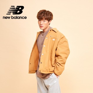 【New Balance】 NB 絨毛保暖襯衫式外套_男性_棕黃色_AMJ33502TOB