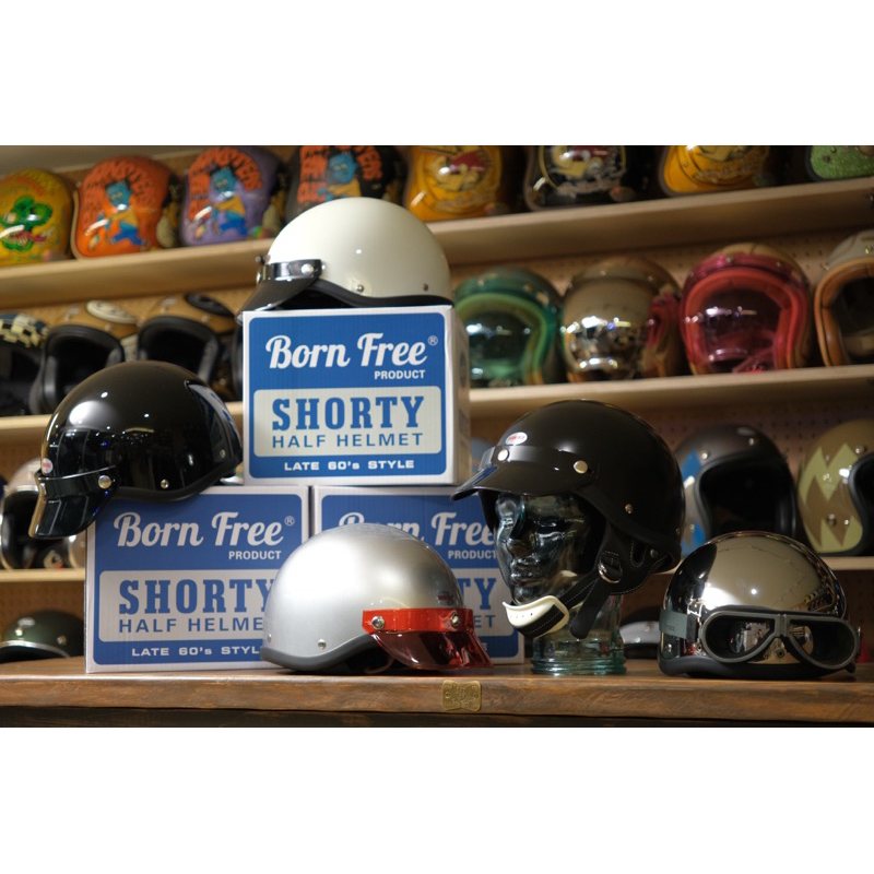 飛猴安全帽 !!【Born free】玻璃纖維FRP 裝飾帽Shorty 60s日式復古半盔 新款預購
