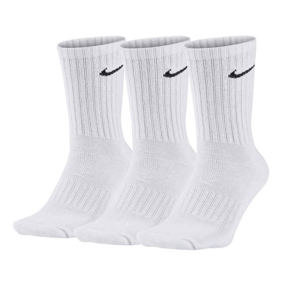 Nike 襪子 Everyday Lightweight Crew Socks 白 長襪 三雙入 SX7676100