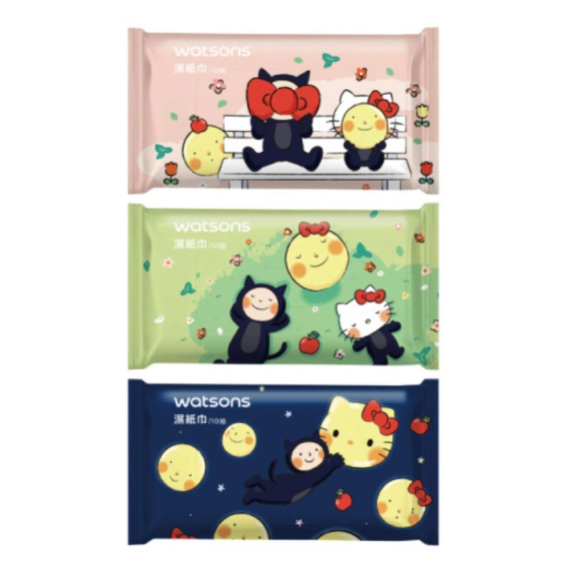 屈臣氏潔膚柔濕巾10抽濕紙巾(Hello Kitty X 幾米)