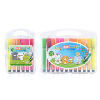 享亮文具樂園｜【利百代】12色/24色 水漾可水洗彩色筆 W-010 美術用品 小學生必備