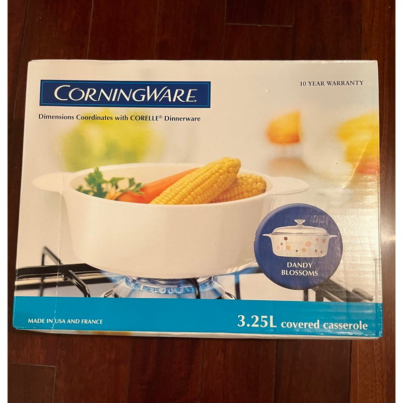 《全新》美國康寧 Corningware甜蜜花朵圓形湯鍋3.25L