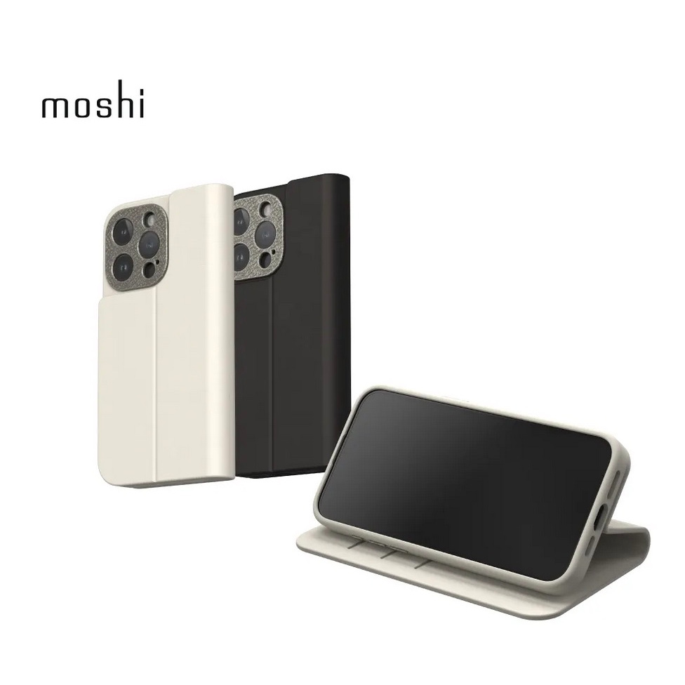 全新 Moshi iPhone 15 Pro Overture 磁吸可拆式卡套型皮套 (奶酒白)