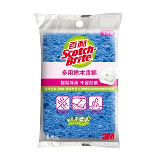 3M百利多用途天然木漿棉單片裝(顏色隨機出貨)【小北百貨】