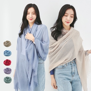 【台北出貨】韓系INS素面棉麻圍巾(KDM-A007)