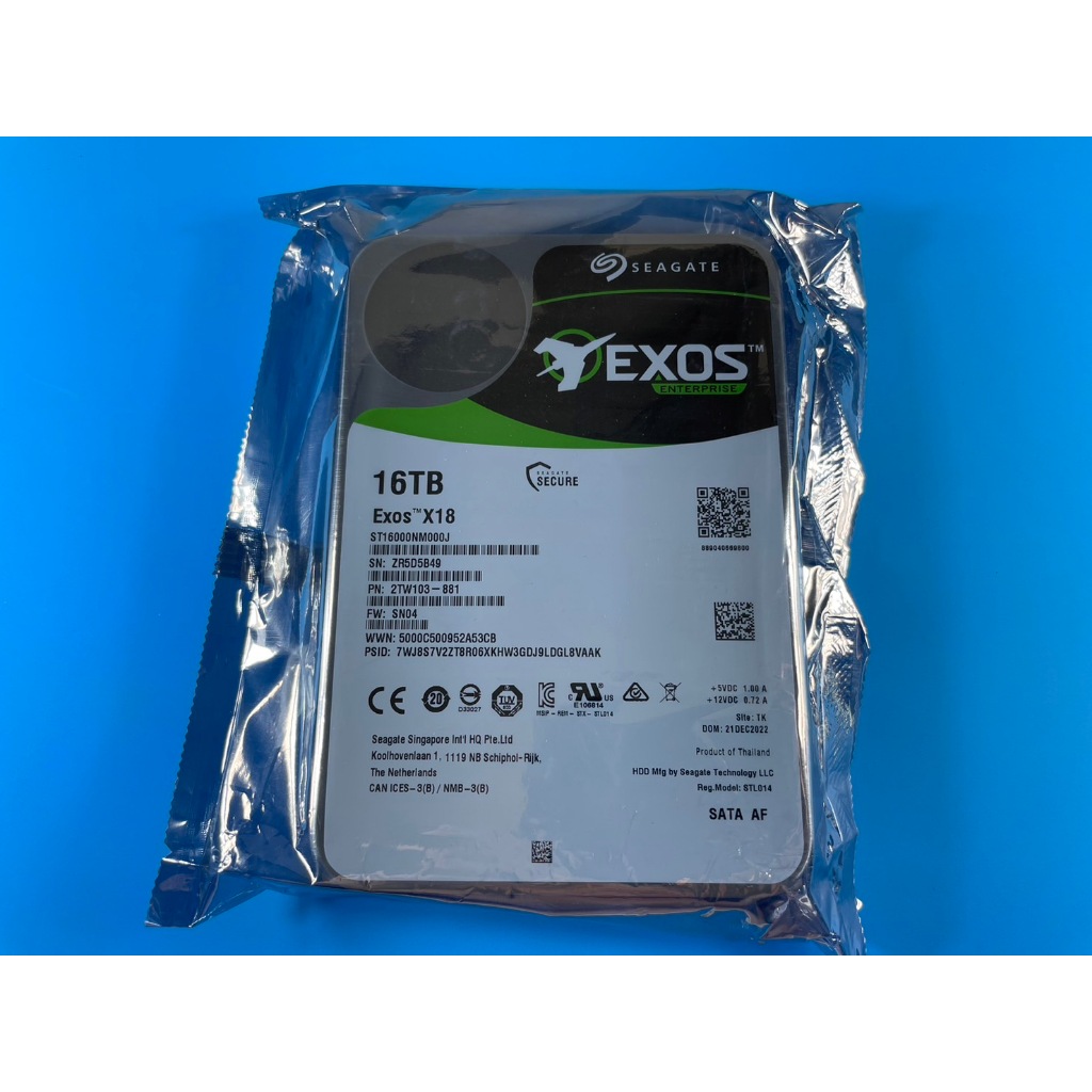 【24H內台北現貨速發】全新Seagate【Exos X18】16TB 3.5吋 氦氣企業級/NAS硬碟