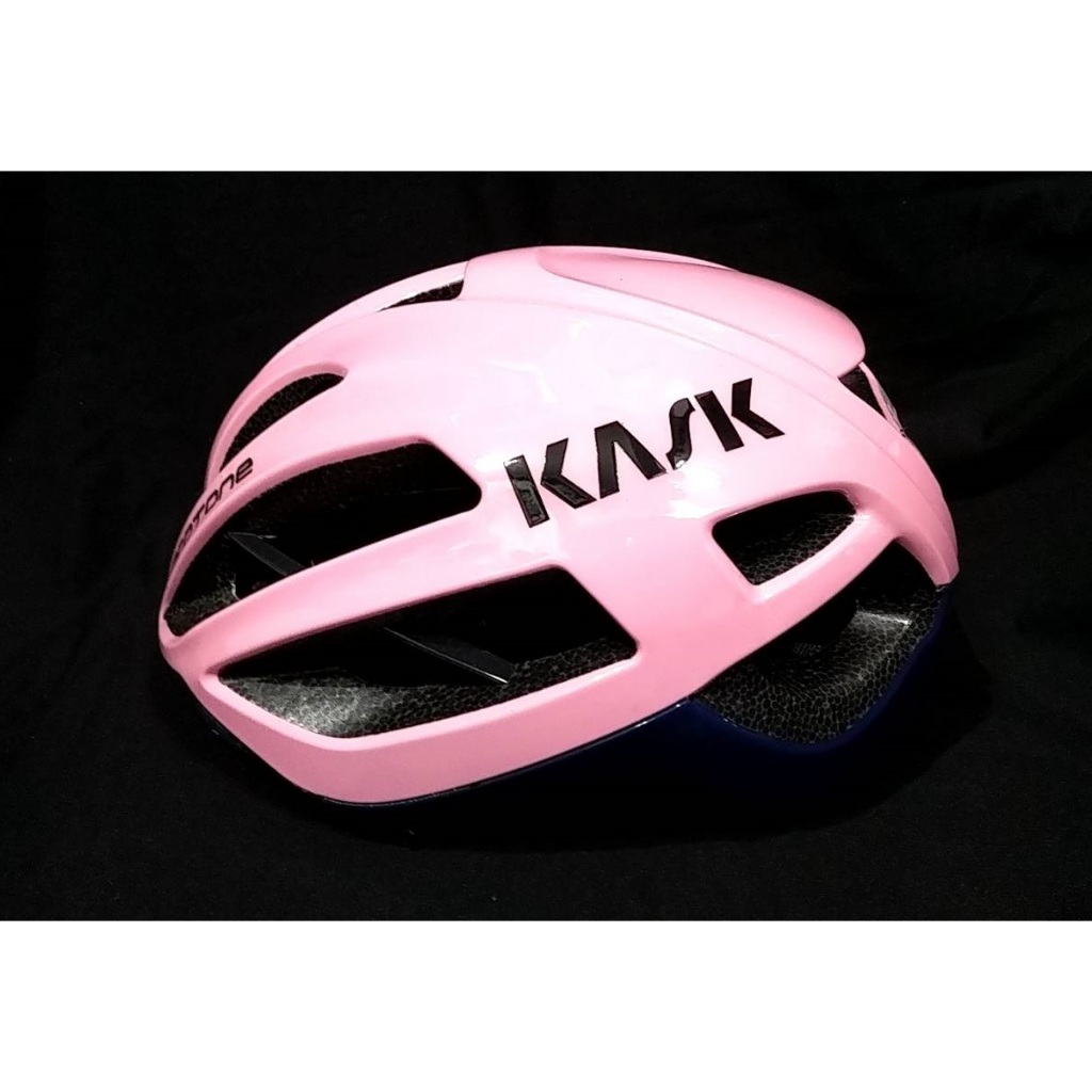 超輕自行車安全帽爬坡+破風雙用(公路車環義環法自行車破風手)KASK上粉紅色下藍色僅試戴還沒出勤過  搬家大拍賣