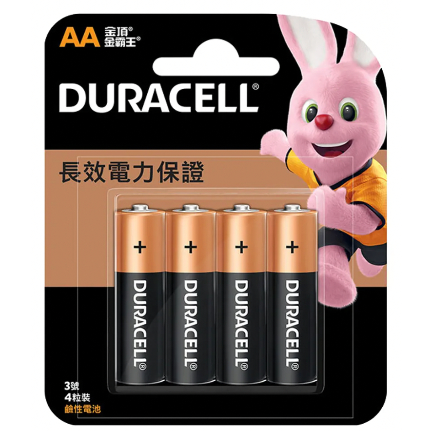 &lt;現貨&amp;蝦皮代開發票&gt;金頂 Duracell 3號/4號 4入裝 鹼性電池 乾電池 鹼性 鋅錳電池 公司貨