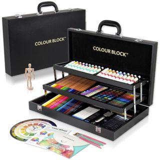 *【COLOUR BLOCK】系列 181PCS 三層皮革美術繪圖套組 墊腳石購物網