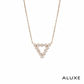 ALUXE 亞立詩 10K金 鑽石項鍊 無盡閃耀 三角形 NN0124