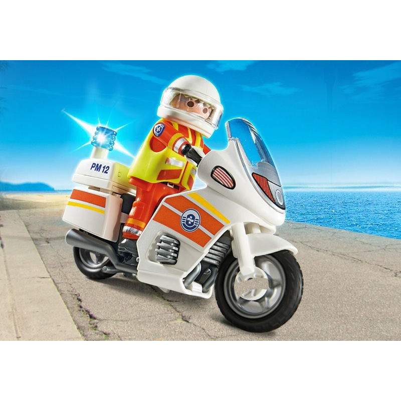 鍾愛一生 德國 Playmobil  摩比 5544 絕版 救護摩托車