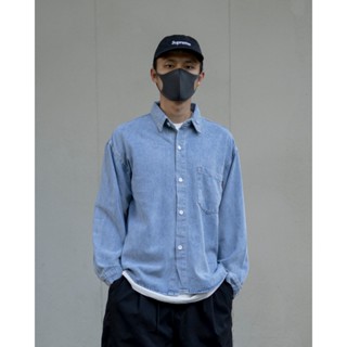 【CDHD】日系牛仔襯衫 長袖襯衫 Cityboy 口袋襯衫 罩衫 外搭襯衫 休閒戶外簡約 SH001