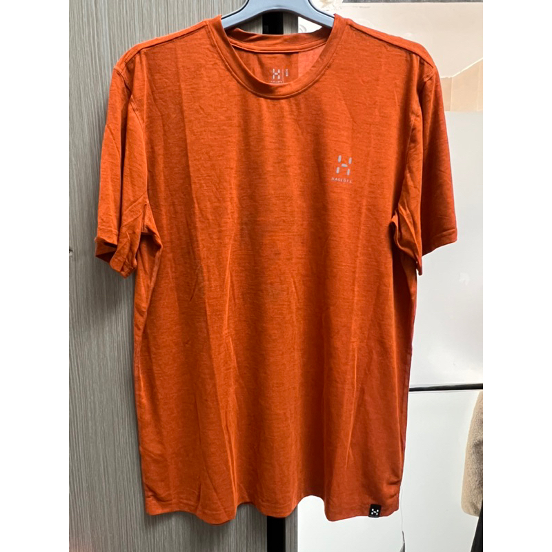 「友託售展示品」 Haglofs男版橘色機能短袖上衣。XL
