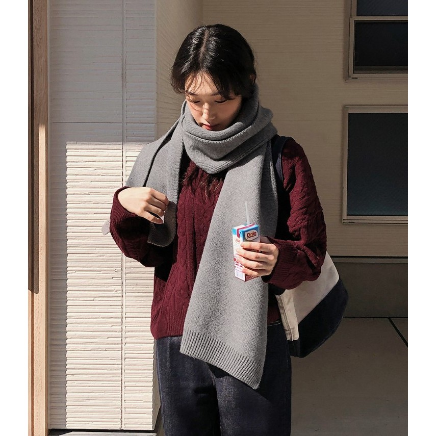 韓系簡約 SLOWAND代購 自製 針織圍巾(#100014)