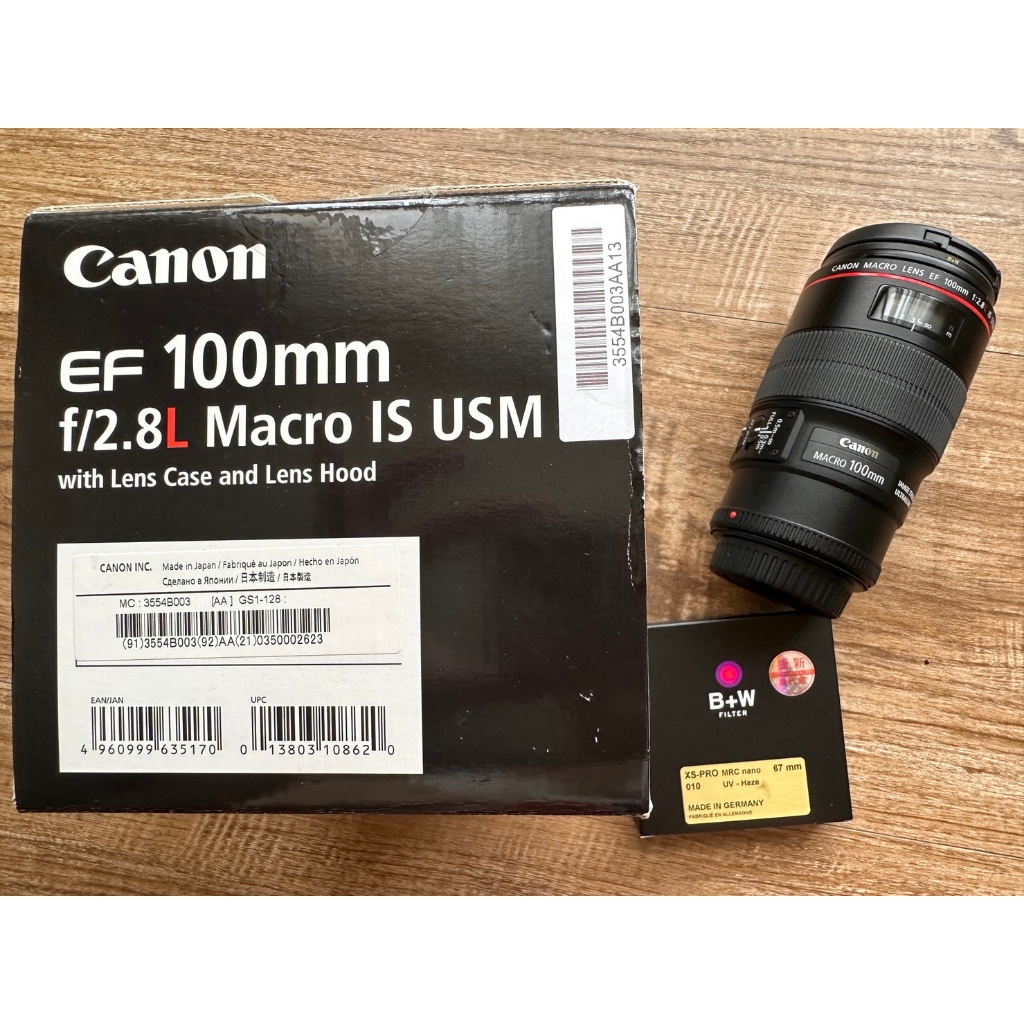 二手9成新 Canon EF 100mm Macro F2.8 USM 微距鏡頭(附贈B+W保護鏡) 公司貨/日本製