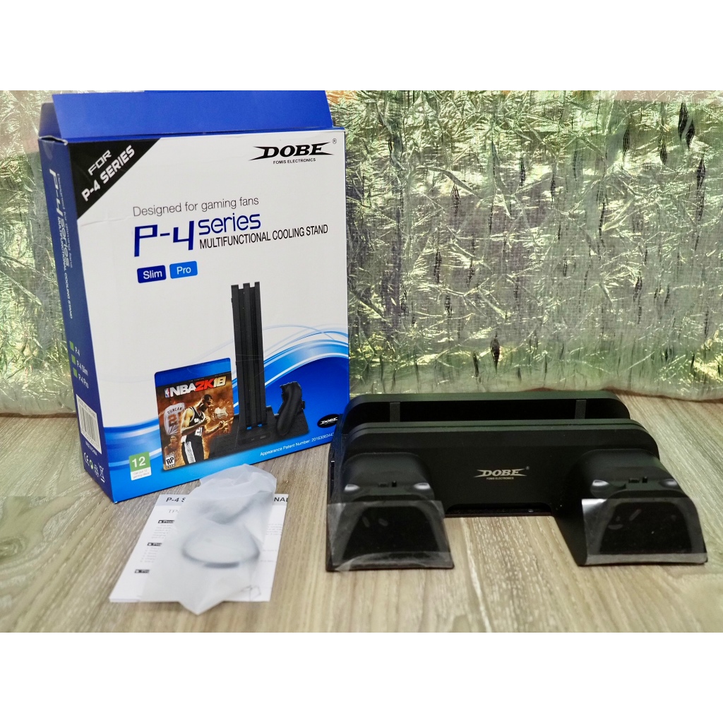 SONY PS4 Pro Slim 豪華散熱風扇底座 雙手把座充 光碟收納架 直立式 散熱器 充電座 Dobe原廠正品