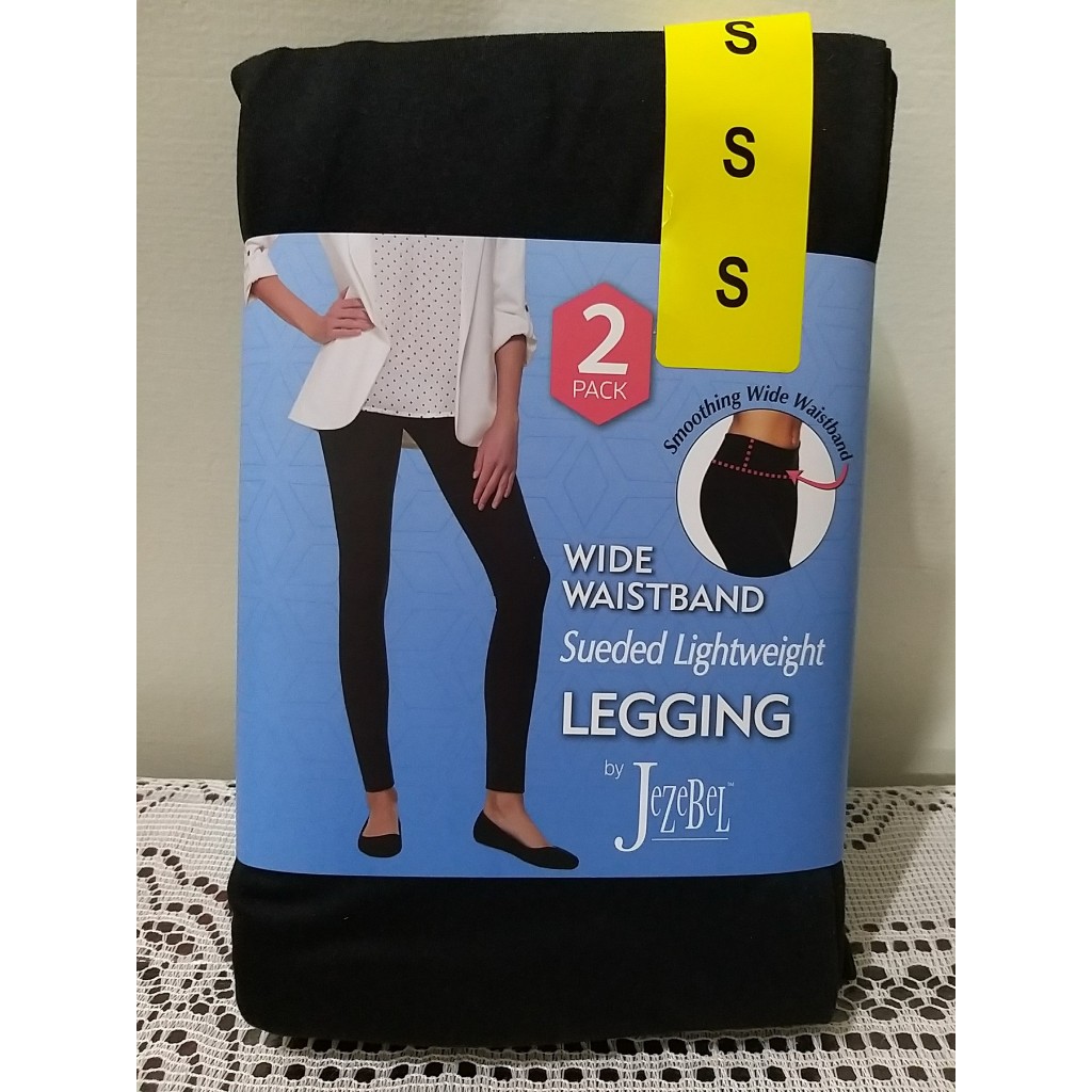 BY JEZEBEL 2PK Women's Wide Waistband Sueded Leggings 