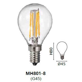 🌟MARCH🌟 E14 4W LED 燈絲燈 G45 燈絲球泡 110V 燈泡 MH801-8 黃光 燈跑色 暖黃光