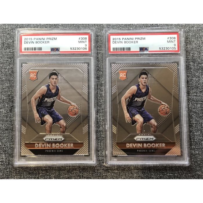 價格是單張售價 2015-16 Panini Prizm #308 Devin Booker PSA 9 RC 新人卡