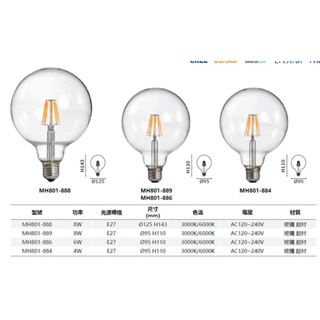 🌟MARCH🌟LED 4W 6W 8W燈絲燈 E27 G95 愛迪生燈泡 工業風 燈絲燈 燈泡 燈管 愛迪生 白光 黃光