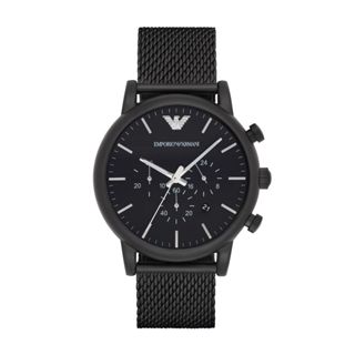 AR1968 Emporio Armani Luigi 經典三眼多功能男錶 電鍍黑色米蘭錶帶 46mm