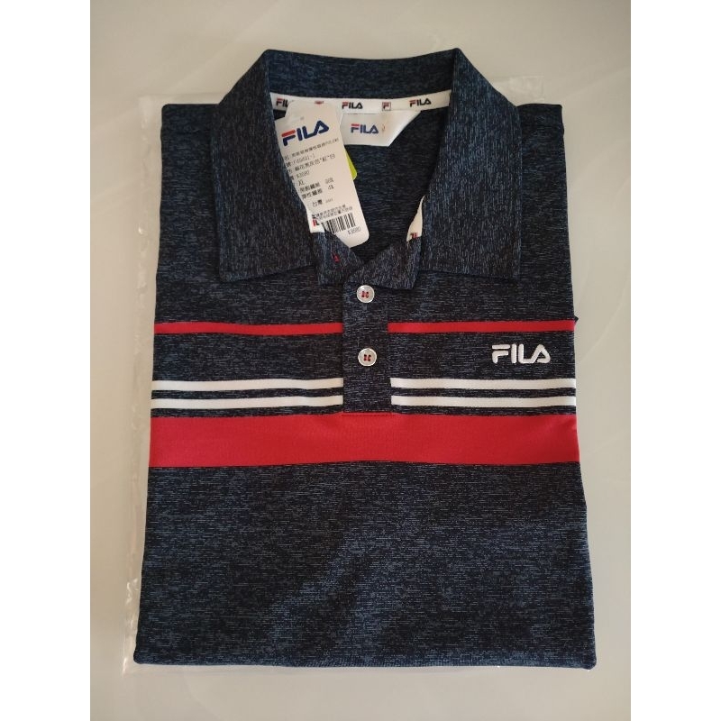 FILA男版短袖彈性吸排POLO衫-XL（全新）