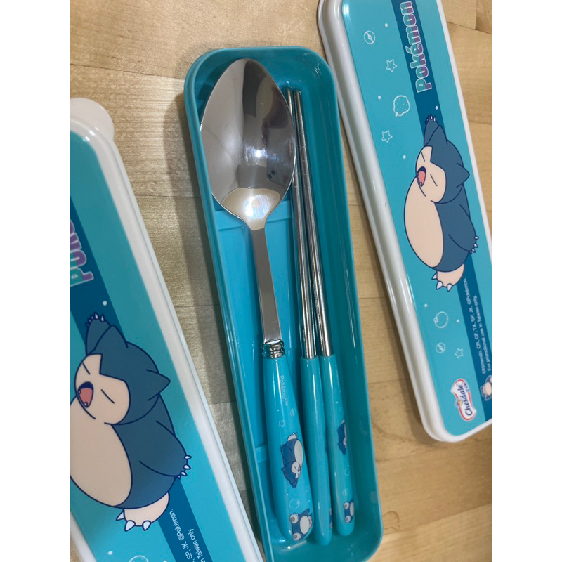 全新芝司樂寶可夢餐具組「卡比獸款」不鏽鋼湯匙 不鏽鋼筷子