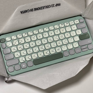 華碩 ASUS Marshmallow KW100 無線鍵盤 抹茶綠 二手極新