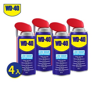 WD-40 微氣味 多功能除銹潤滑劑 附專利型活動噴嘴 300ml 超值團購4入組