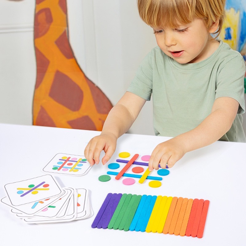 彩虹對應組 蒙特利教學 形狀的建構 棒型組合 形狀桌遊