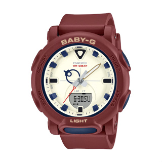 【CASIO BABY-G】戶外露營環保布質耐衝擊雙顯休閒腕錶-勃艮第紅/BGA-310RP-4A/台灣總代理公司貨享一