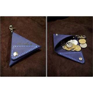 KH手工皮革工作室 鉤環零錢包 小錢包 三角形吊飾 鑰匙圈皮件 COIN BAG 錢袋 荷包 MIT臺灣製造全手作純牛皮