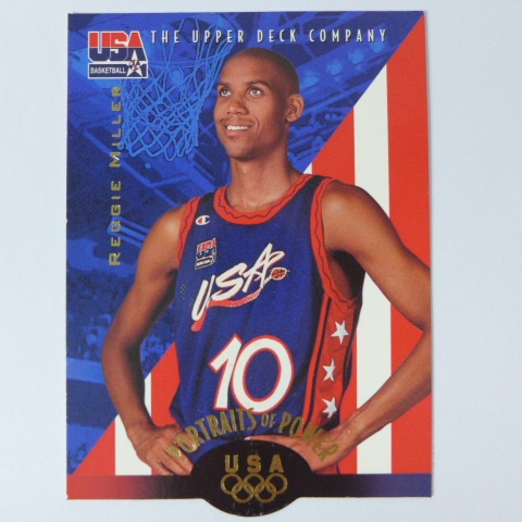 ~Reggie Miller/瑞吉·米勒~名人堂/大嘴 1996年UD USA.NBA夢幻隊籃球卡