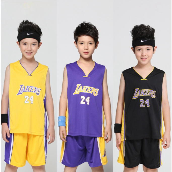 湖人隊 kobe籃球服 科比8號 24號 23號球衣 籃網7號 11號 公牛23號 兒童籃球服 小朋友普通運動套裝 隊服
