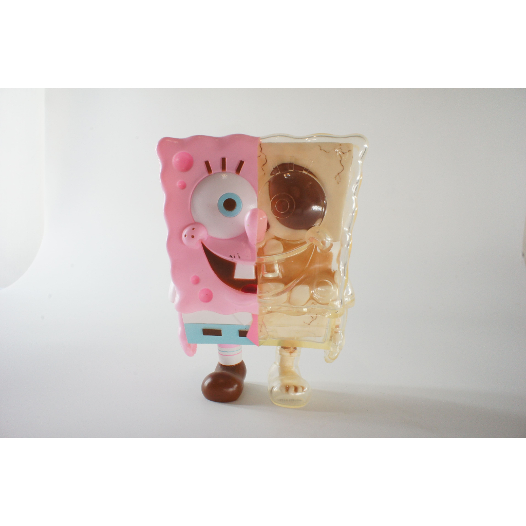 SECRET BASE X-RAY 海綿寶寶 日本設計師公仔 夜光海綿寶寶 粉紅色 sofubi