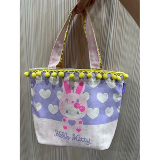 （二手）日本sanrio三麗鷗 HELLO KITTY 凱蒂貓 可愛手提包包 卡通手提收納包 化妝包 帆布手提袋