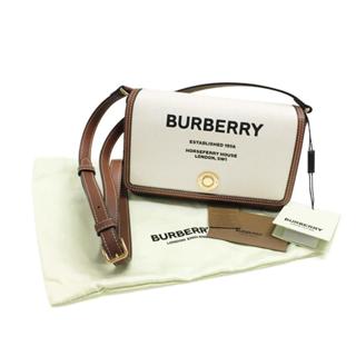 Burberry Horseferry 80551811 印花帆布及皮革翻蓋迷你斜背包 黑色/麥芽棕色