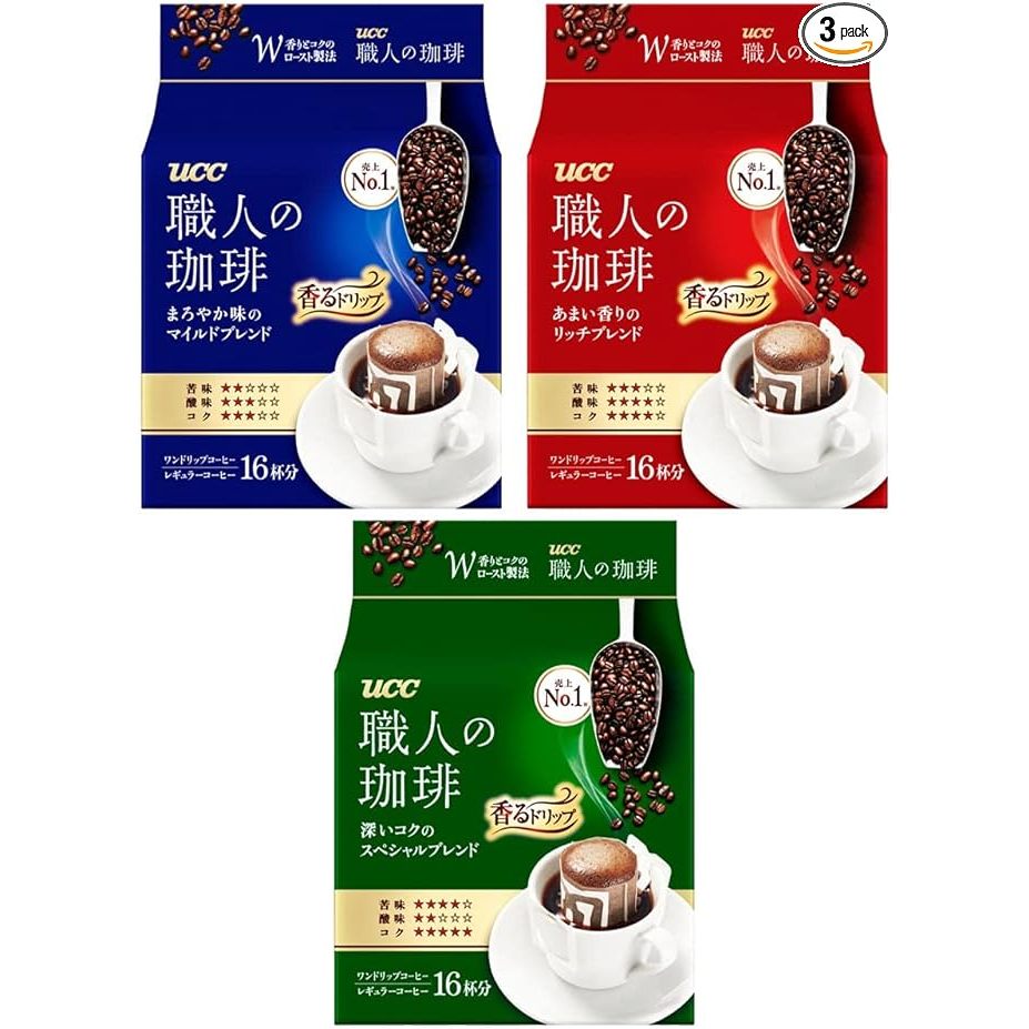 UCC Artisan Coffee 滴漏咖啡飲料比較什錦套裝 x 48 袋常規 [一滴] [日本直送]