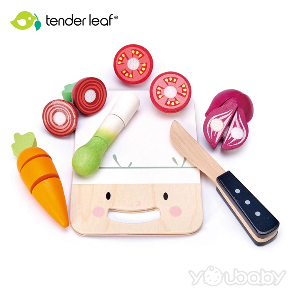 美國 Tender Leaf Toys 小小廚神切菜板(廚房家家酒-食材配件) /學齡前玩具.木頭玩具.安全.模擬玩具