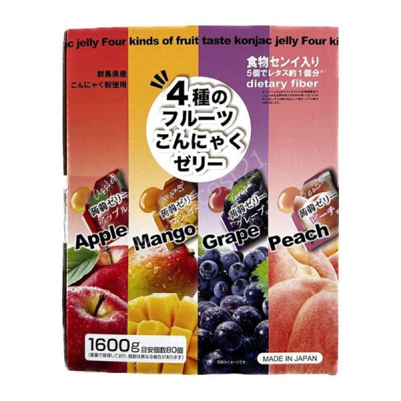 水果現貨+預購日本好市多奇亞籽CHIA SEED JELLY 蒟蒻果凍60入、群馬縣綜合水果蒟蒻果凍80入1600g