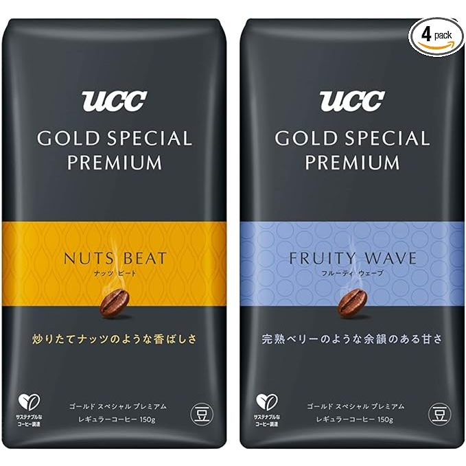 UCC 黃金特別溢價普通咖啡（豆）150克什錦 2 種套裝，每種 2 件[咖啡禮品] [咖啡豆] [日本直送]