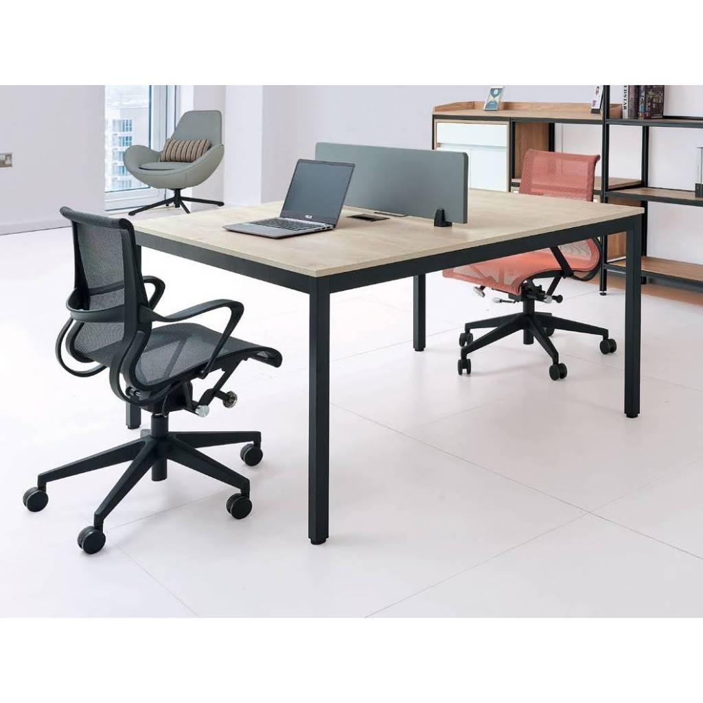 【萊夫家居】HJS-606-1：系統雙人辦公桌【台中家具】兩人書桌 系統家具 辦公家具 低甲醛E1系統板 台灣製造