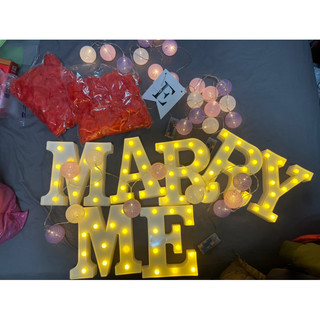 求婚燈飾MARRYME+花朵