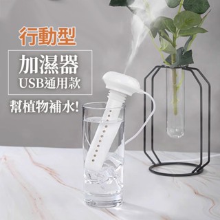 【草葉日和X現貨】加濕器 水氧機 行動型USB加濕器 植物加濕 霧化器 觀葉植物 室內植物 懶人花盆 澆水器