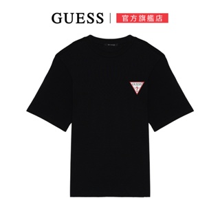 【GUESS】簡約經典倒三角LOGO短T-四色任選