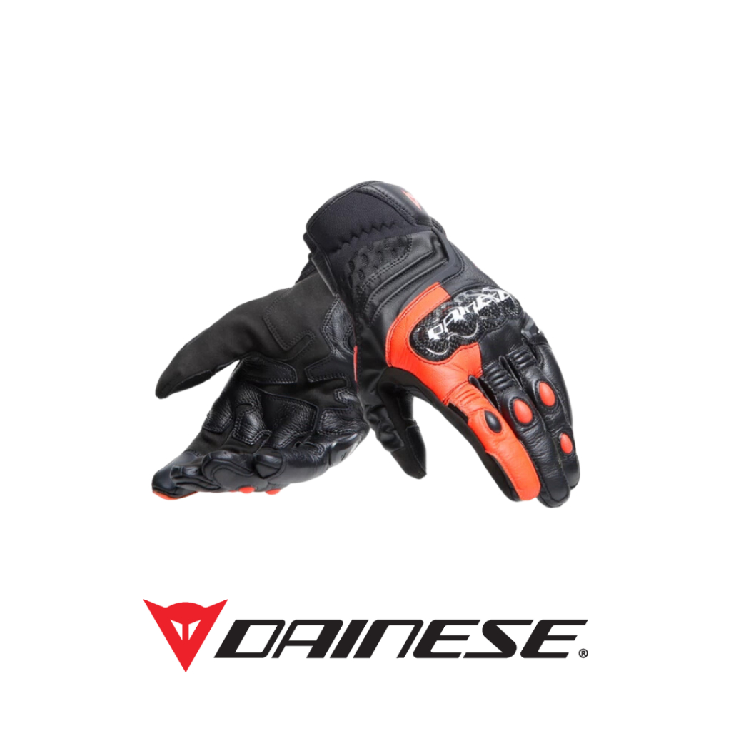 DAINESE CARBON 4 SHORT LEATHER 黑紅 短手套 皮手套 防摔手套