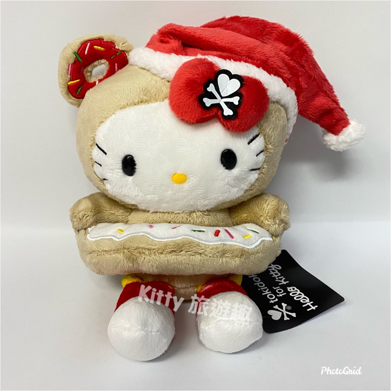 [Kitty 旅遊趣] Hello Kitty 聖誕娃娃 絨毛娃娃 凱蒂貓 甜甜圈 Tokidoki 聯名款 絨毛玩偶