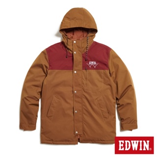 EDWIN 都會羽絨夾克連帽外套(黃褐色)-男款